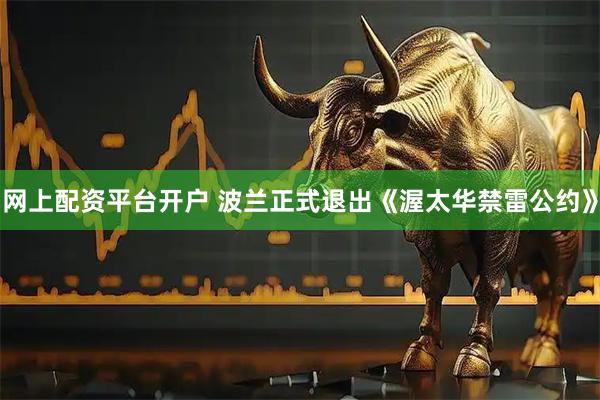 网上配资平台开户 波兰正式退出《渥太华禁雷公约》