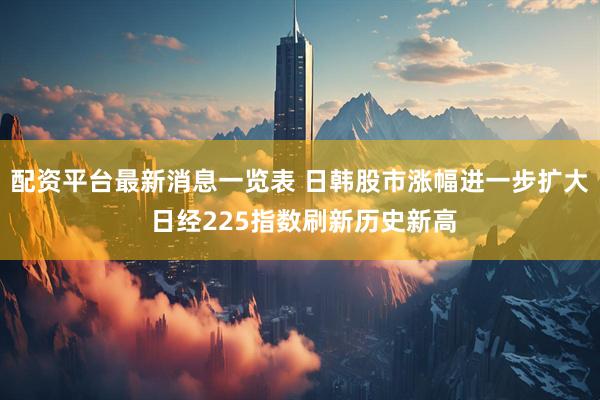 配资平台最新消息一览表 日韩股市涨幅进一步扩大 日经225指数刷新历史新高
